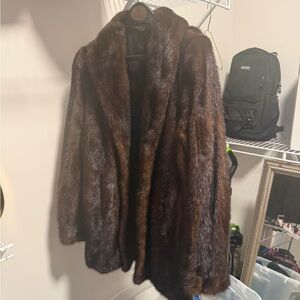 Elegant Dark Brown Fur Coat